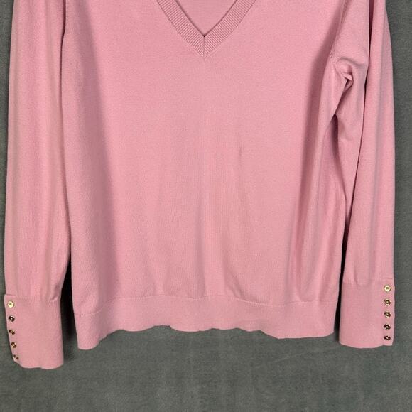 Boden Sweater Womens Large Pink V Neck Preppy Career Minimalist Stretch Comfort - Picture 3 of 12
